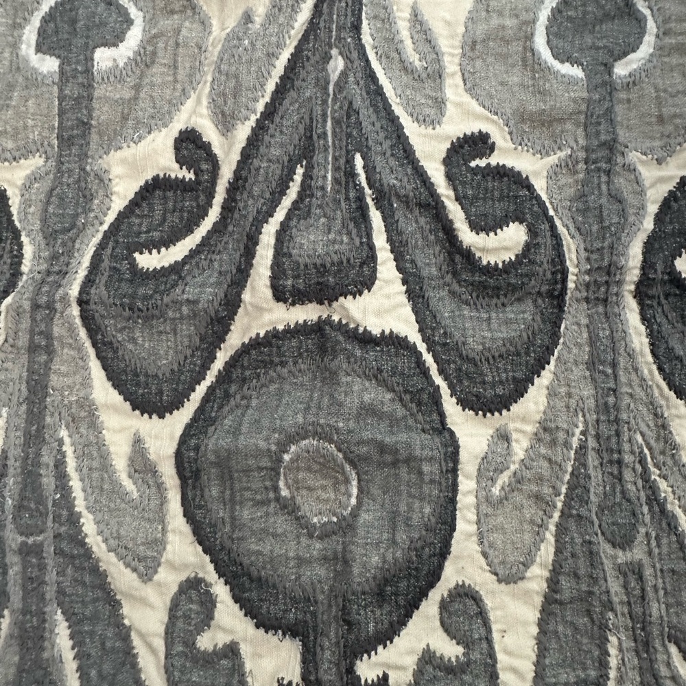 Pottery Barn Gray and Cream Patterned Throw Pillow Cover - Picture 2 of 4
